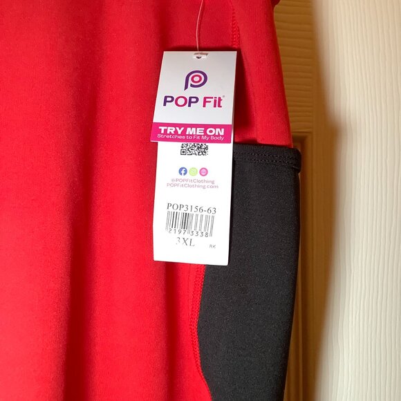 Pop Fit Stretch to Fit Women Red Joggers - Picture 2 of 6